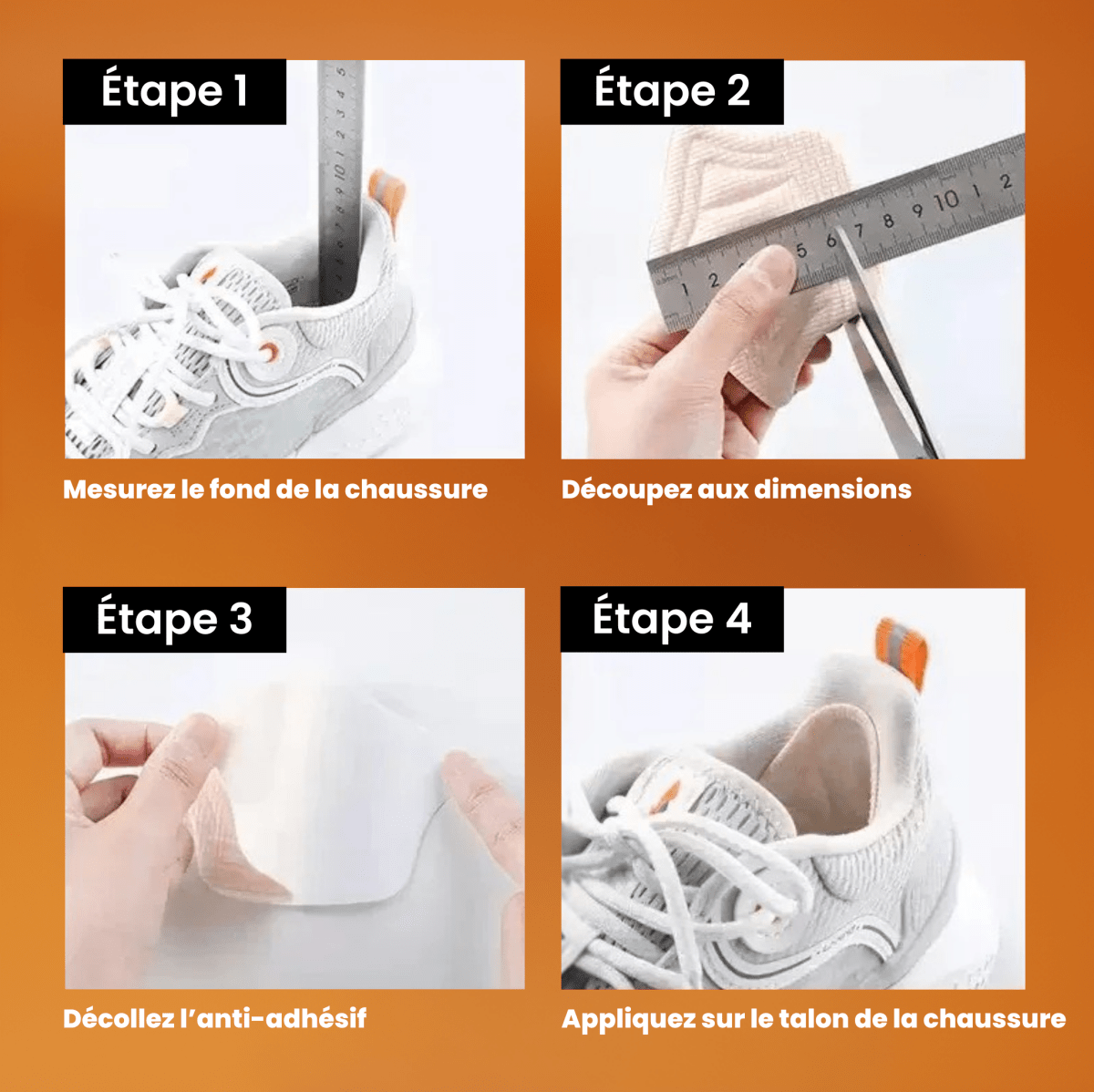 Coussinet de talon doux anti frottements utilisation
